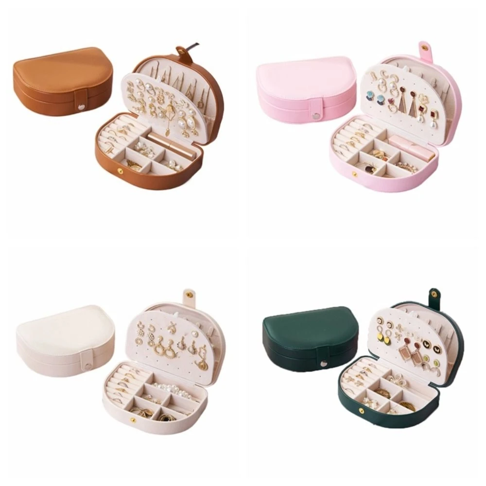 Sweet PU Leather Jewelry Packing Bag Bracelet Large Capacity Jewelry Display Box Rings Necklace Organizer Jewelry Holder Gift