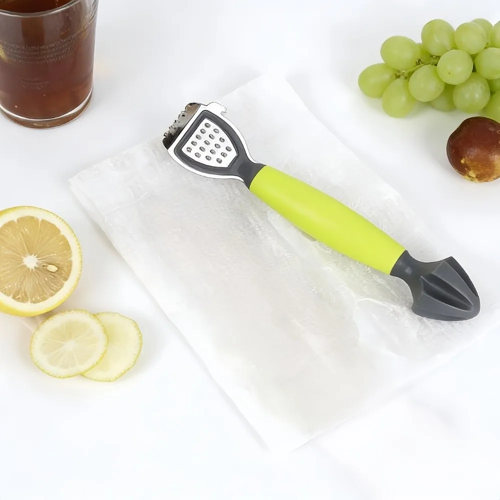 2-in-1 Citrus Zester & Reamer with Grater Dual Head Lemon Zester Juicer Combo Sharp Non Slip Juice Extractor Tool Home Cooking
