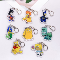 Cartoon Characters The Simpsons Mini Acrylic Keychain Accessories Creative Bag Charm Backpack Pendant Keyring Gifts For Fans