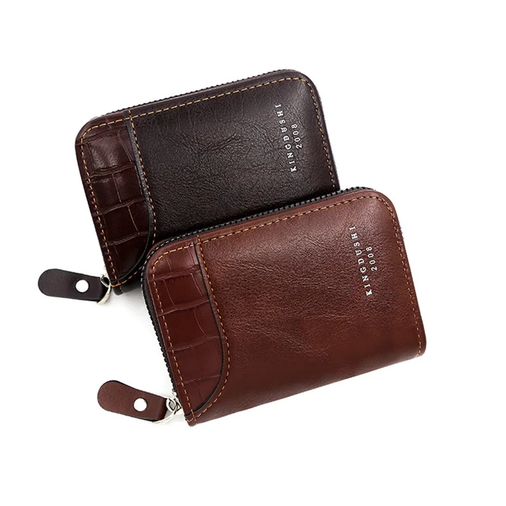 Stone Pattern PU Card Holder 11 Card Slots Vintage Organ Card Case Solid Color Multi Function Male Coin Purse