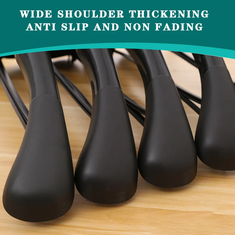 5 قطع واسعة الكتف البلاستيك شماعات الملابس دعوى شماعات الملابس سلس معطف تجفيف رفوف خزانة غرفة التخزين المنظم #3