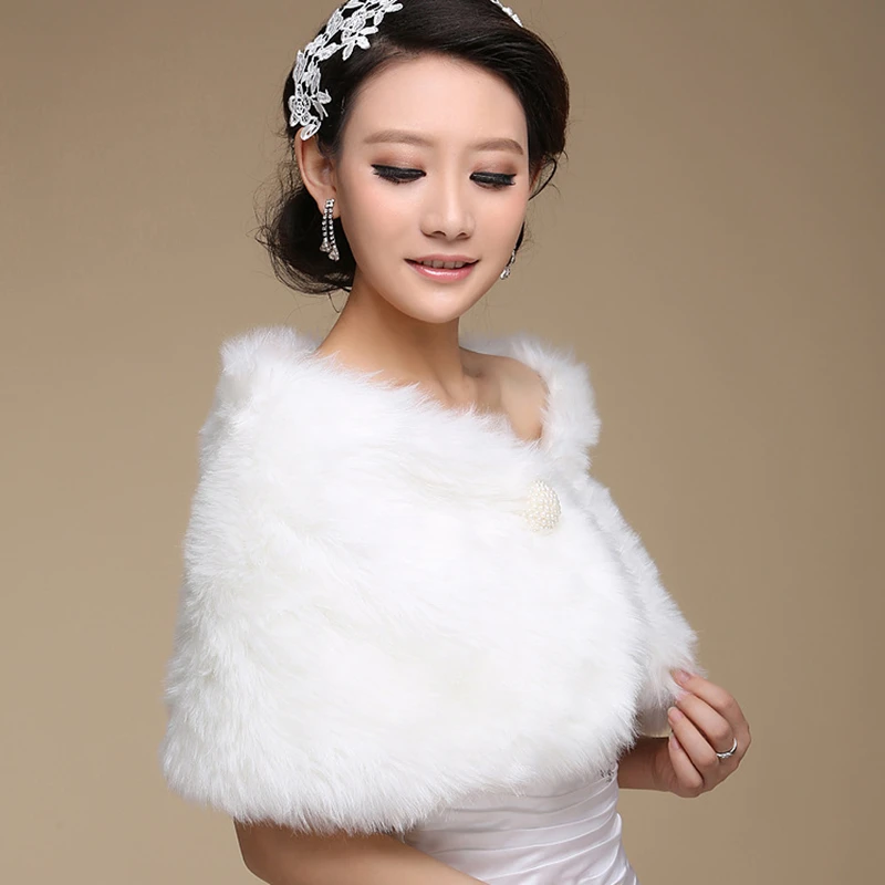 Hot New Wedding Bolero Outerwear Accessories Urged Wrap Bride Formal Winter Cape Bride Fur Shawl Wedding Jackets Wrap