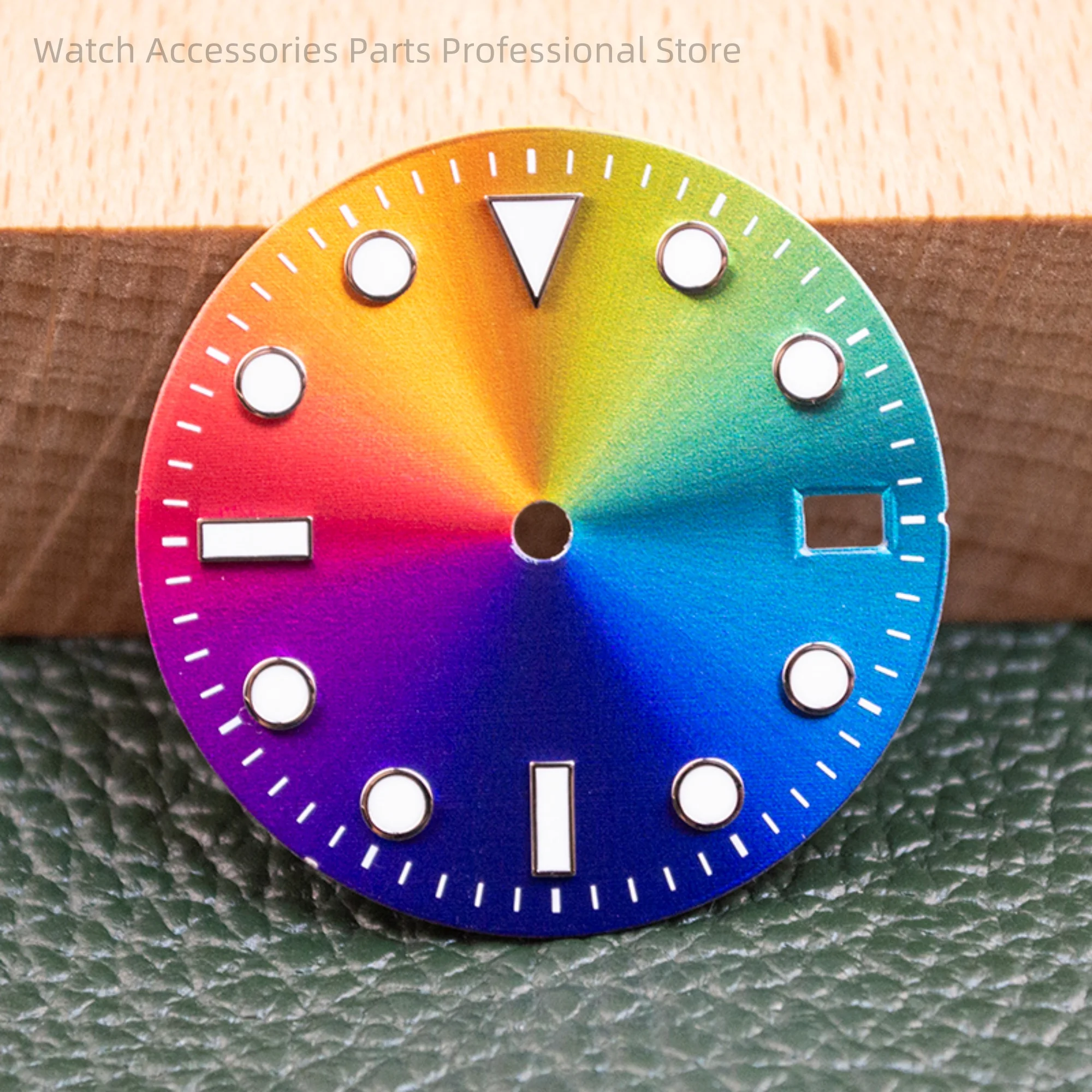 28.5mm Dial Gradient Color Watch Dial for NH35 Automatic Movement SUB GMT Green Luminous Dial NH35 Watch Dial