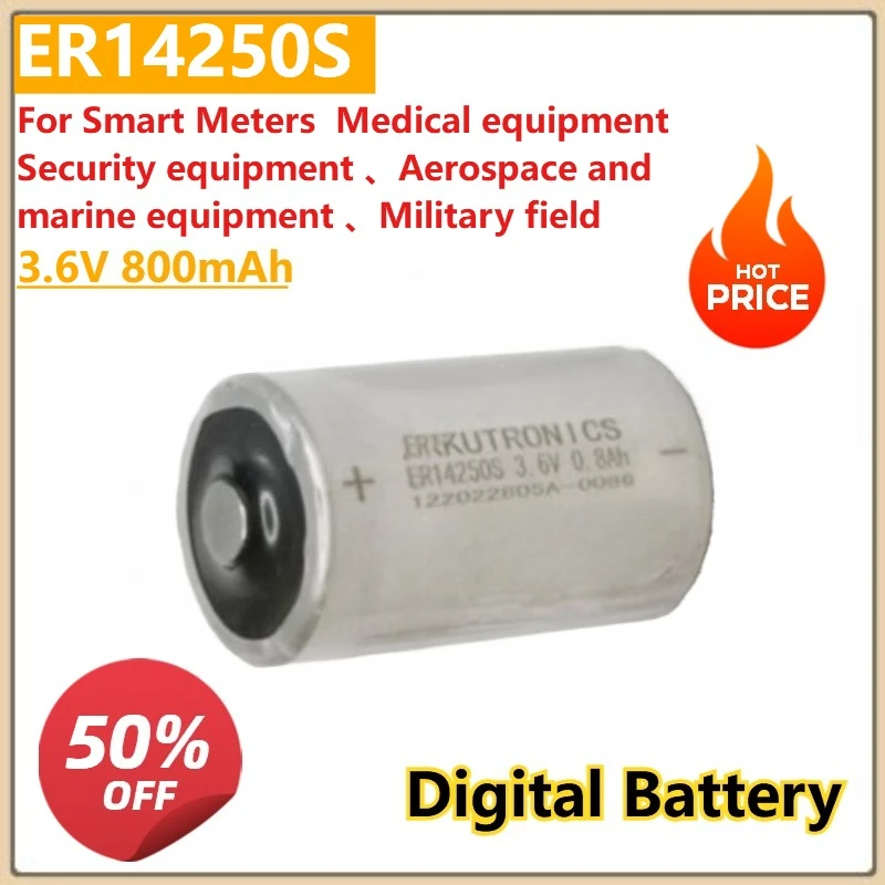 

For Smart Meters ER14250S 3.6V 800mAh 150 Degree High Temperature Lithium Battery Equivalent To ER14250MR-145 1/2AA 3.6V