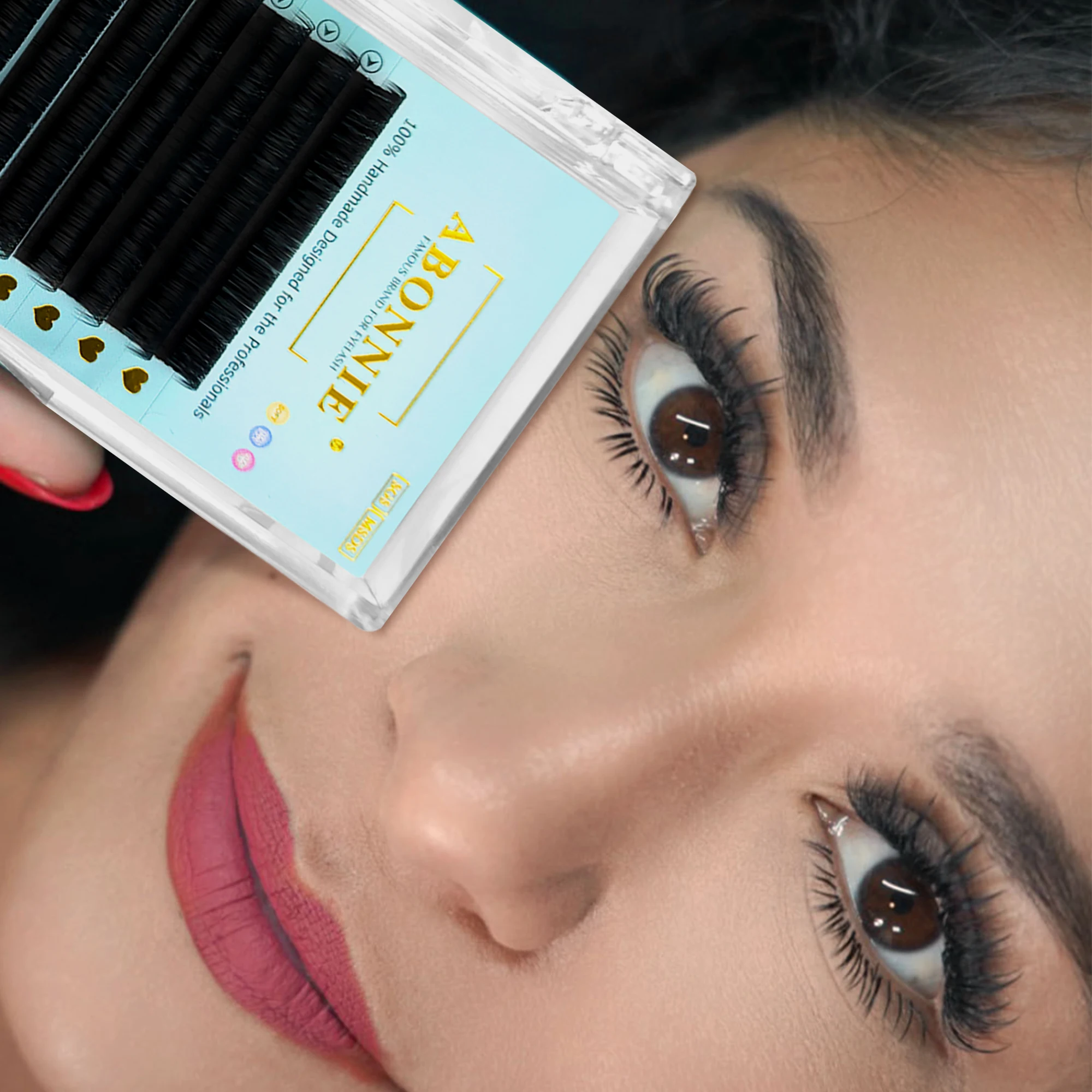 Abonnie atacado 10 bandejas clássico extensão de cílios macio natural individual falso vison cílios único fofo cashmere cílios