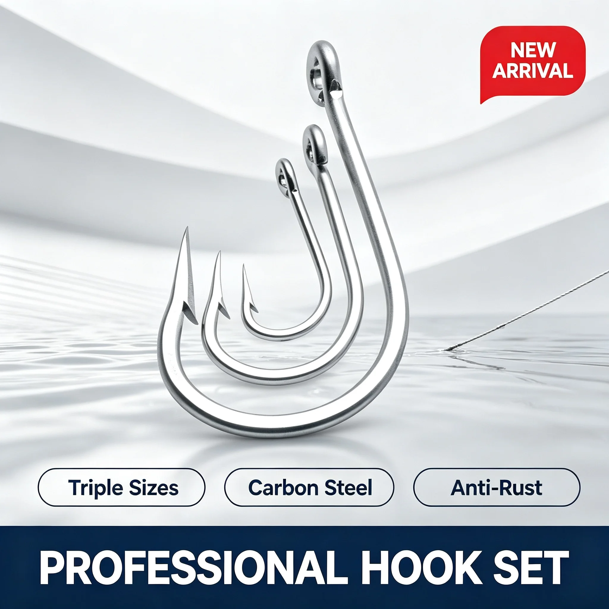 Stainless Steel Circle Fishing Hooks Rust-Proof High Tensile Strength for Saltwater Practical Tackle Accessories