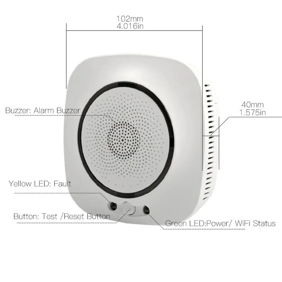 Smart Life Gas detektor Tuya Wireless Küche LPG Erdgas lecks ensor Smart life App Steuerung Arbeit mit Alexa Google Assistant – Detail 10