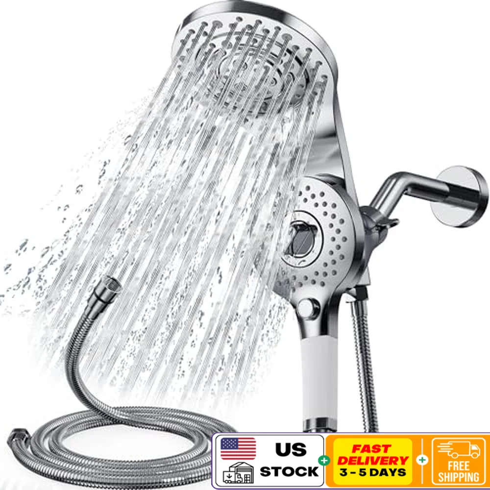 High Pressure 2-IN-1 Rainfall Shower Head with 9 Spray Modes and Anti-leak Handheld Shower Combo Healthy Spa Experience Easy