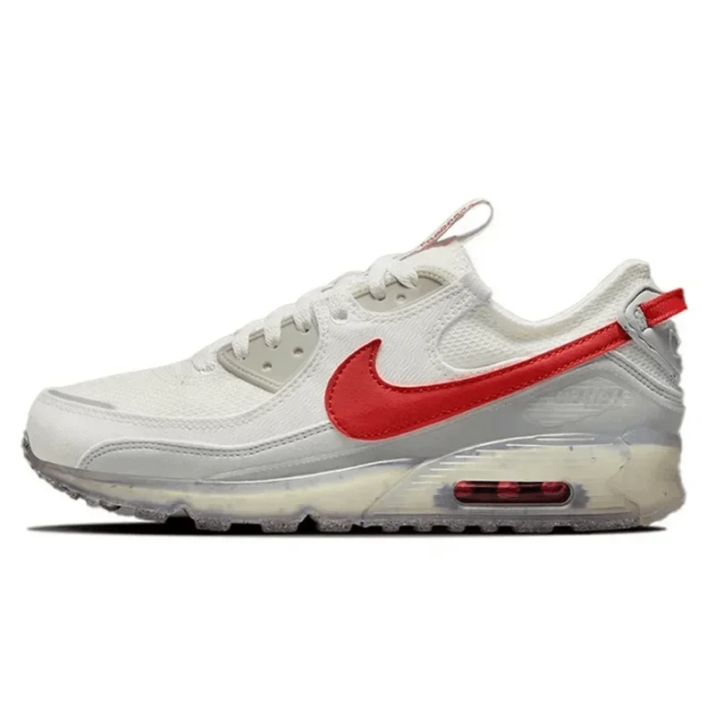 Nike Air Max 90 Terrascape Men's Women's Running Shoes Retro Comfort Fabric Shock Absorption Anti-slip Wear Low Top White Red