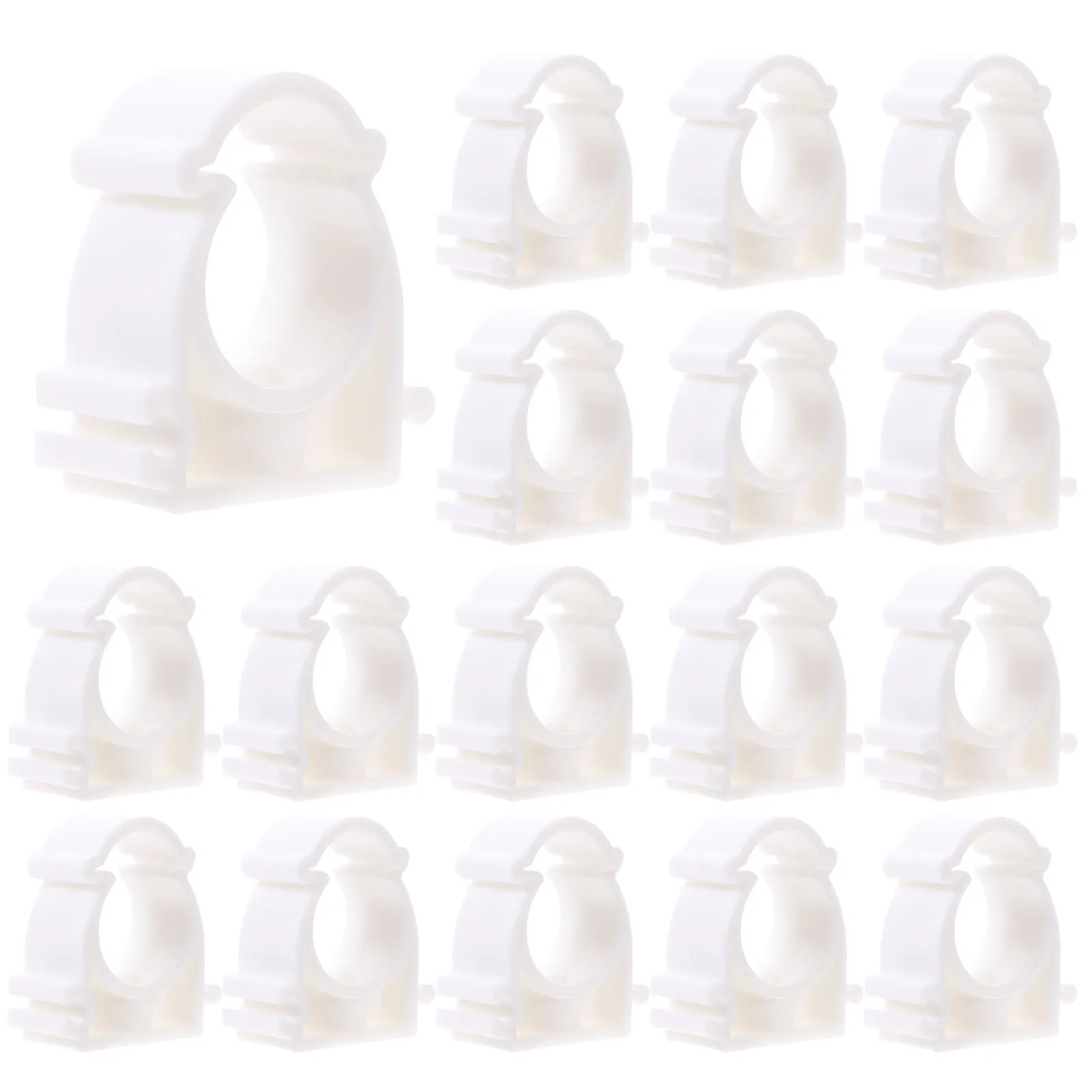 

20pcs Pipe Clamps Plastic Tube Hanger Holder Supports Heavy Duty Firm Installation Premium Material Moist Heat Resistant Stable