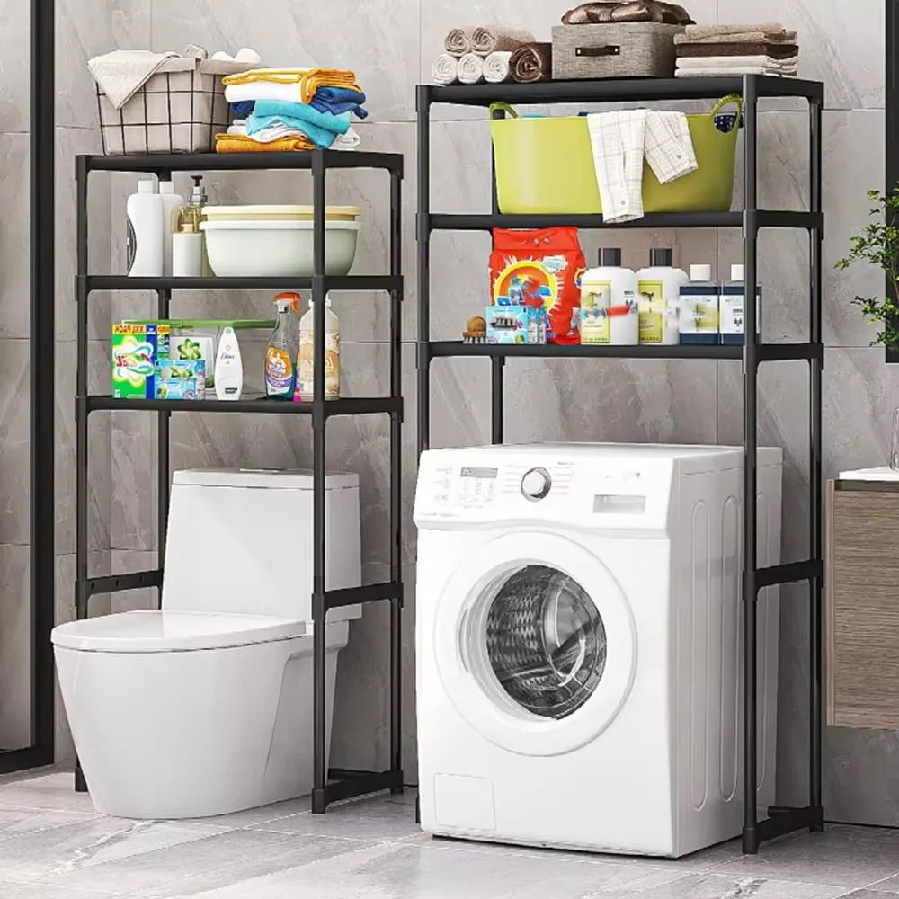 Toilet Storage Rack Over The Washing Machine Shelf Floor Standing Multi-layer Free Punching Shelves Bathroom Organizer Racks