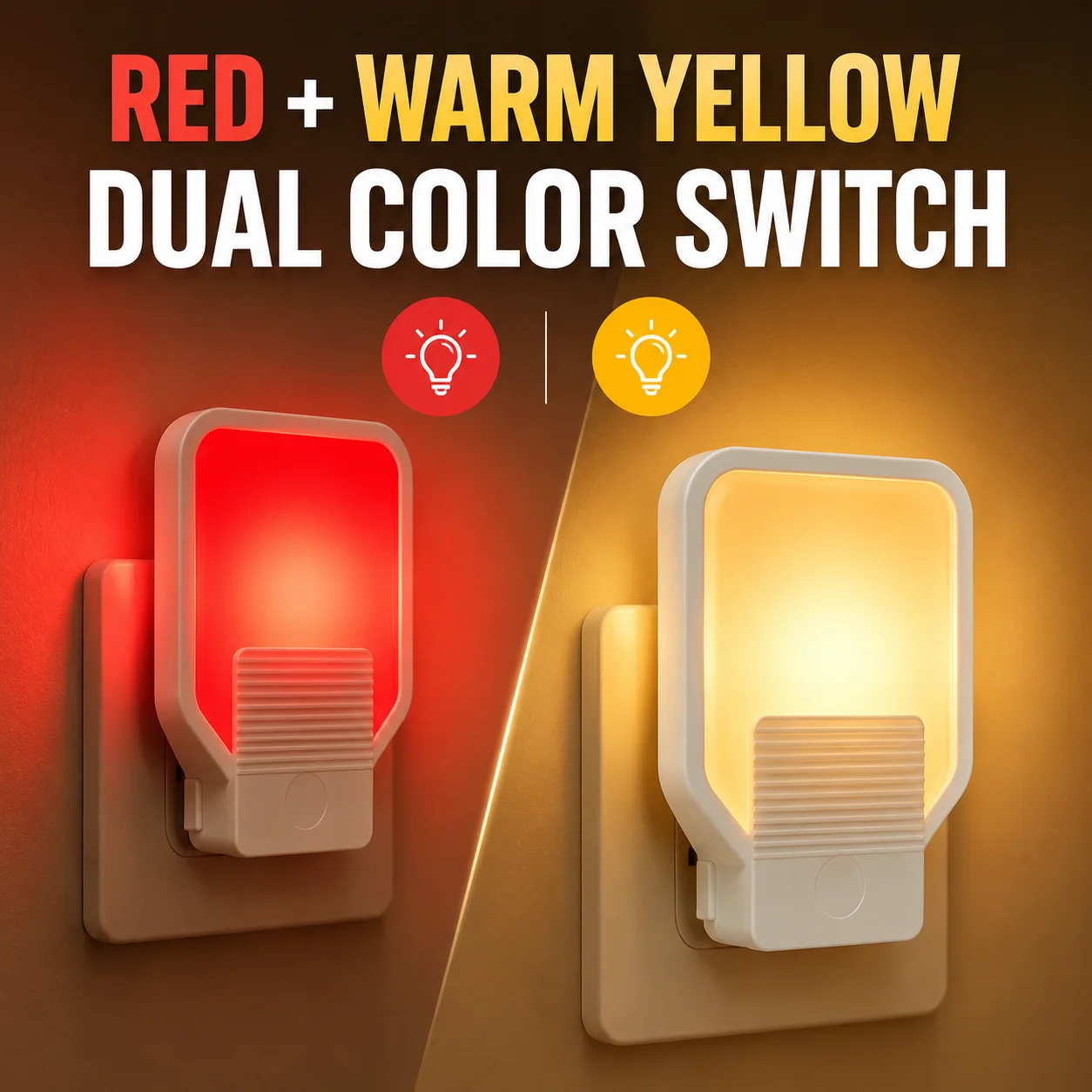 Creative Sleep‑Aid Night Light, Dimmable 670nm Deep Red Light Bedside Lamp for Breastfeeding, PIR Motion Sensor Plug‑in LED Nigh