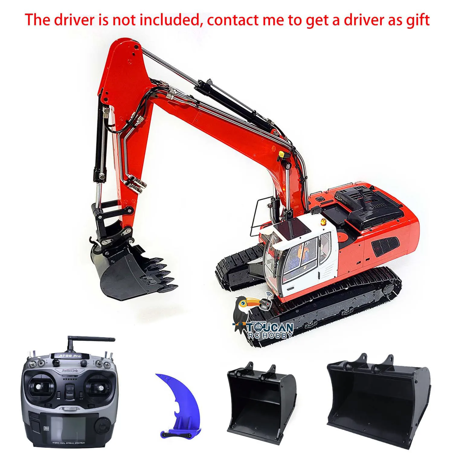 Toys MTM 946 RC Hydraulic Metal Excavator 2-arm 1/14 Engineering Vehicle Finished Remote Control AT9S Digger Toy Model TH22733