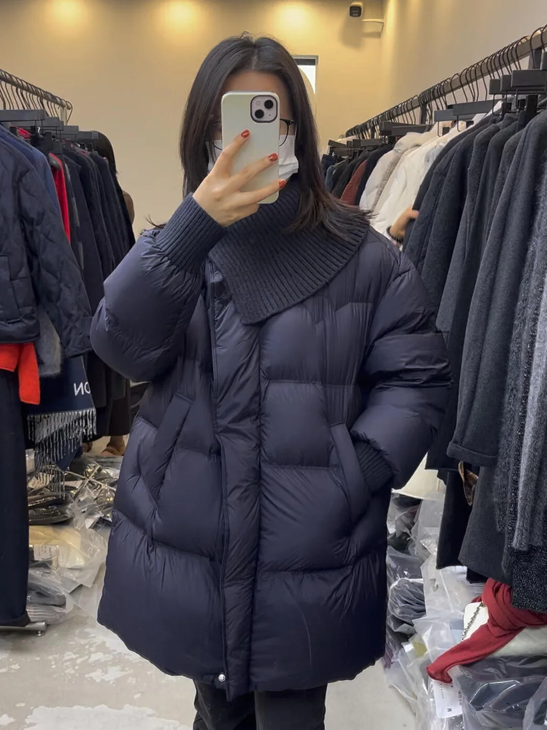 

Зимняя утепленная вязаная накидка на плечи 2025: повседневная, модная, универсальная хлопковая куртка в корейском стиле для женщин