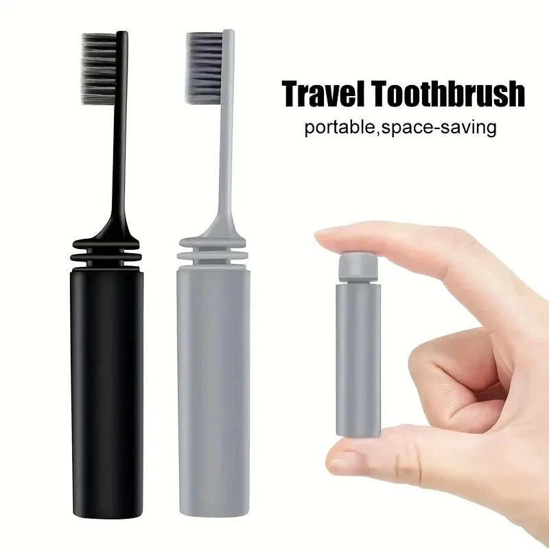 Portable Compact Charcoal Folding Toothbrush - Perfect for TravelCamping, and Hiking - Easy to Take and Efficient Teethbrush