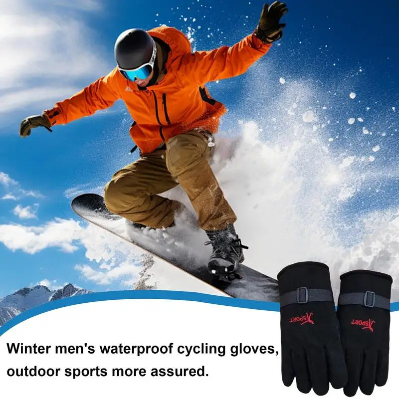 Snow Gloves Winter Waterproof Mittens Winter Waterproof Cycling Gloves With Screen Touching Non-slip Warm Full Fingers Mitten