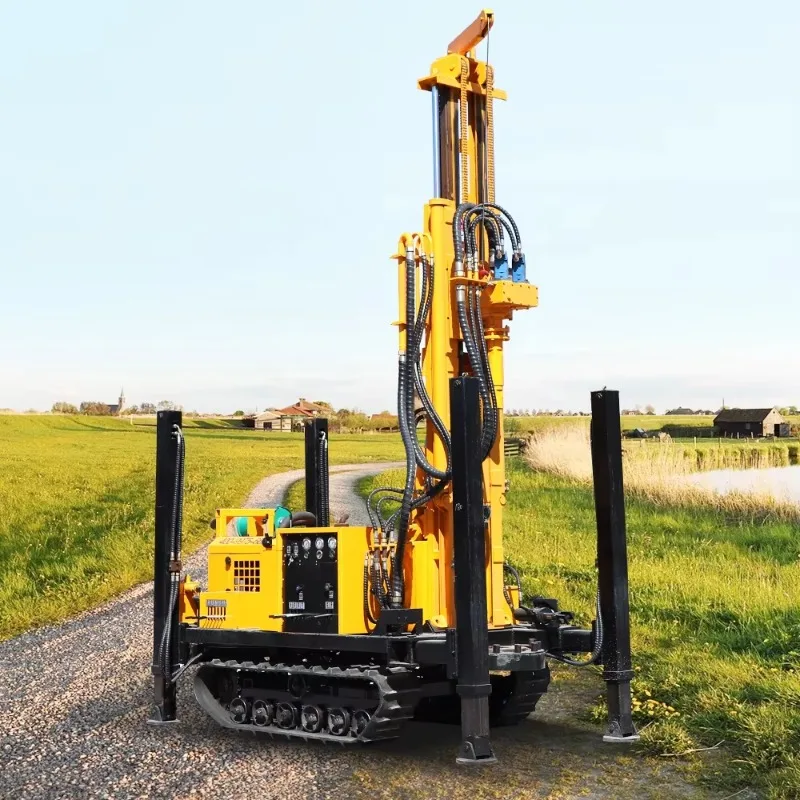 Pneumatic Water Well Drilling Rig 200m Deep DTH Hammer Borehole Machine For Hard Rock With High Pressure Air Compressor System view 2