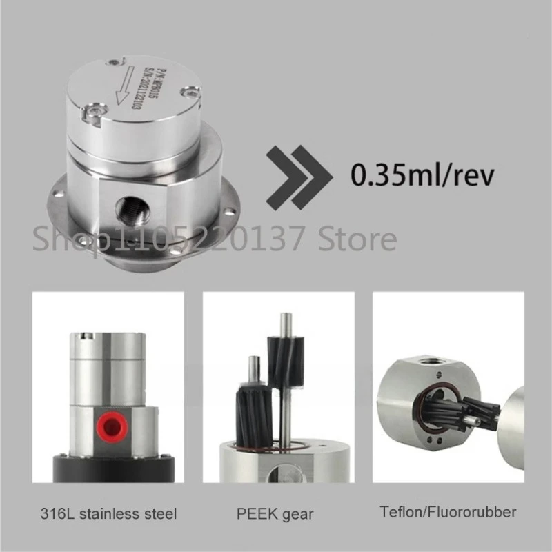 MPB015 Pump Gear Oil Pump Magnetic Gear 316L Stainless Steel Micro Head Transfer Water Magnetic Drive 0.35ml/rev
