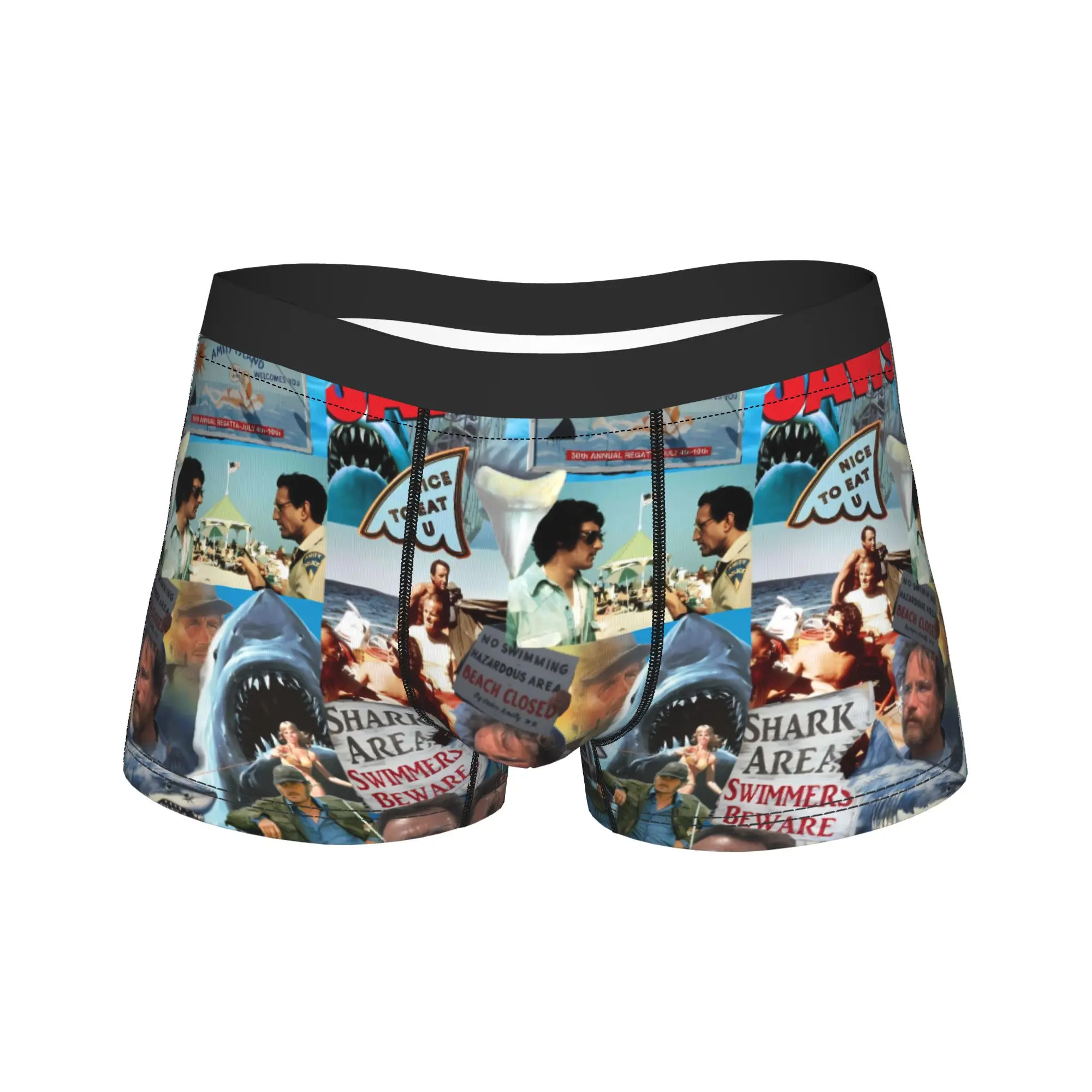 

Нижнее белье Jaws к 50-летию компании, мужские трусы, боксеры с принтом, качественные шорты, трусы больших размеров