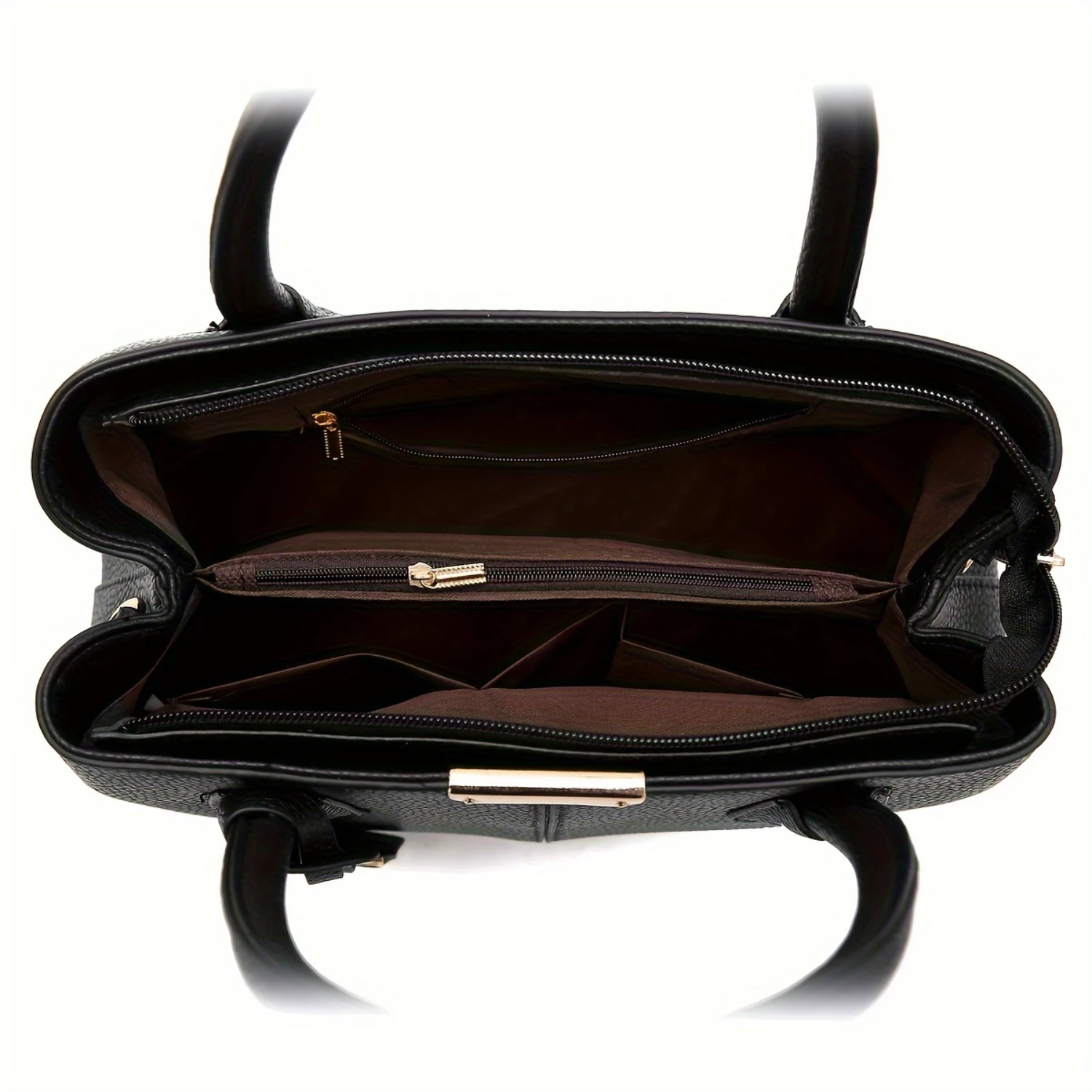 Elegant Women's Black Tote Bag - PU Leather Crossbody Purse for Daily Use & Office