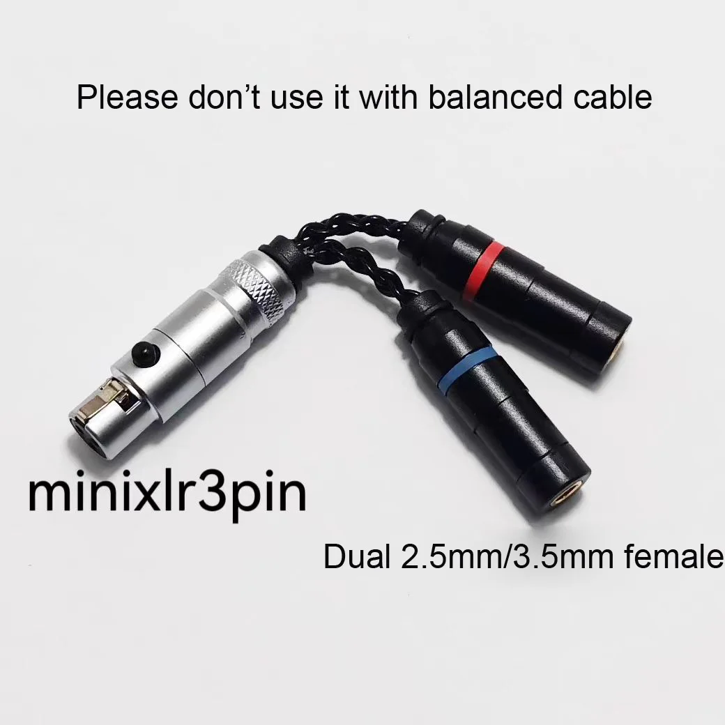 2.5MM/3.5MM/MMCX/0.78 Flat Female To 3PIN Mini XLR Plug Adapter Adaptor Connector For DT700 ProX DT900 ProX DT1990 DT1770 PRO