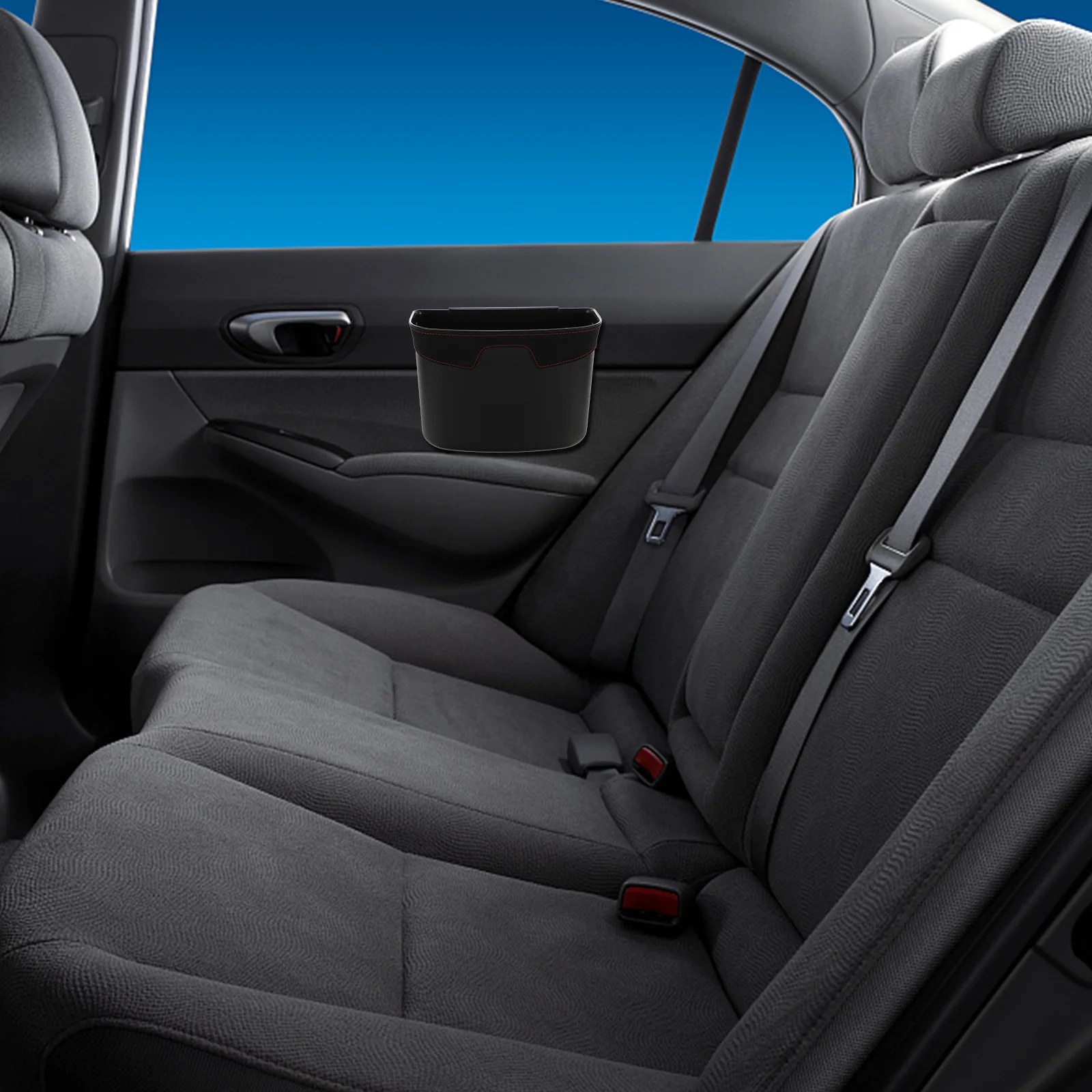 سلة مهملات معلقة قابلة للطي ومتينة للمركبة والمكتب والمطبخ والحمام ومنظم تخزين القمامة للقمامة