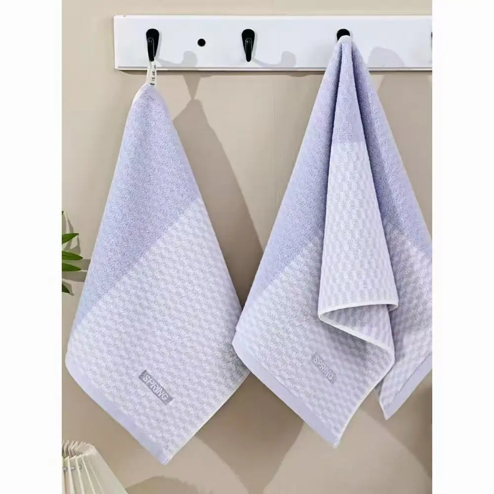 2-Pack Simple-Style Pure Cotton Towels, Soft and Skin-Friendly, Highly Absorbent, No Pilling, Ideal for Home Use as Face Wipes