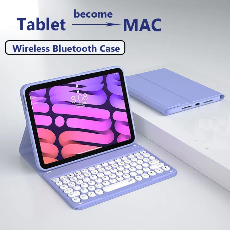Bluetooth Keyboard for Tecno Megapad 11 Mega Pad11 Inch 2025Wireless PU Leather Bluetooth Keyboard with Case Free Wireless Mouse