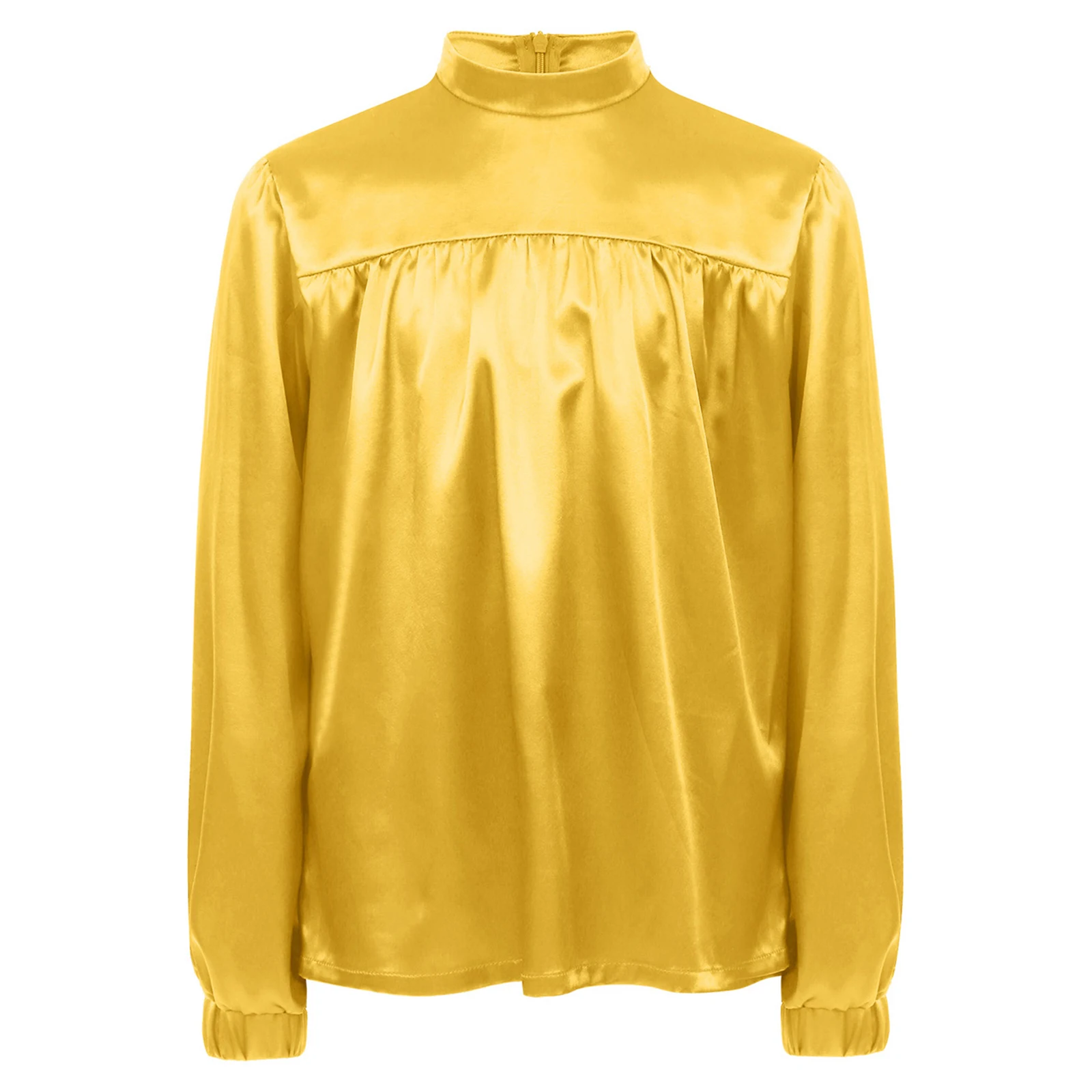 

Kids Boys Satin Praise Liturgical Worship Lyrical Dance Shirts Tops Mock Neck Long Sleeve Zipper Top Jazz Latin Ballet Dancewear