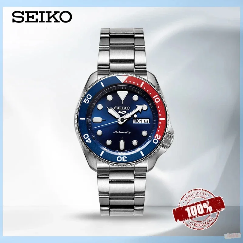 Seiko SRPD53K1 Luxury Stainless Steel Automatic Mechanical Men's Watch Waterproof Sports Calendar Green Water Ghost Men 5 8