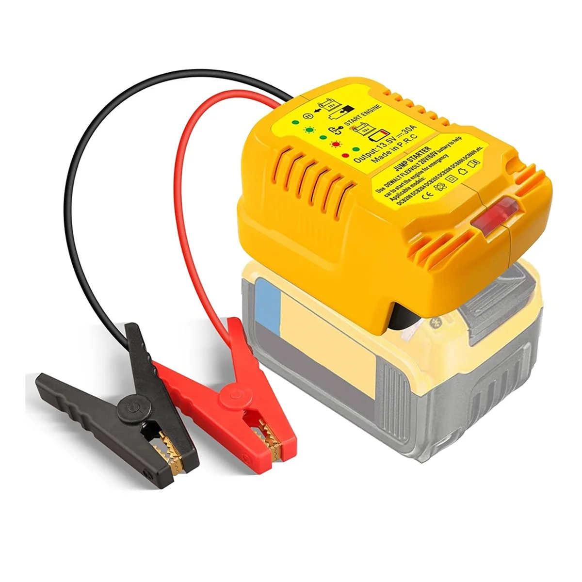 محول BFYLCar Jump Starters لـ DeWalt 20V 60V مع كابلات توصيل مع بطاريات، 11 مقياس بطارية السيارة Jump Starter