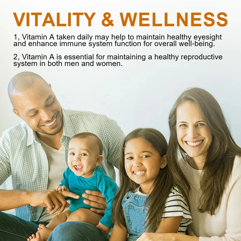 ByurWill Eyes Vitamin A Supplement , 7500mcg, Improve Vision, Resist Fatigue Improve Eyes Clarity Promote Growth and Development