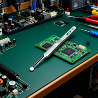 RELIFE T2 Precision Tweezers Flat Round Tip Non Magnetic Comfort Grip for Electronics SMD Repair