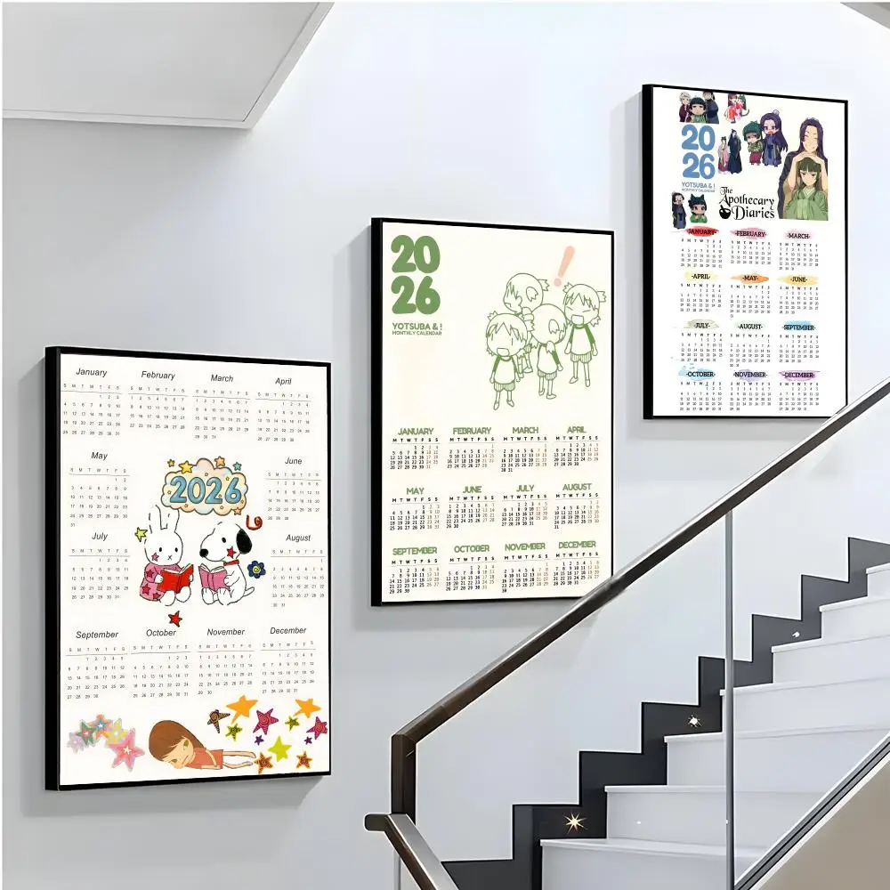 Calendar 2026 Poster HD Durable PVC Wall Art - Waterproof Peel & Stick For Home Hotel Bar