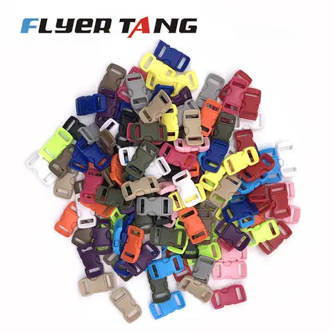 50Pcs 10Pcs 3/8" 10mm Plastic Side Release Buckle Bracelet Curved Parachute 550 Paracord Bracelet  DIY Accessories