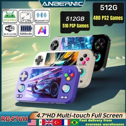 ANBERNIC RG476H Retro Handheld Game Video Player Console 4.7-inch LTPS In-Cell Bluetooth 8G+128G Android 13 512G PSP PS2 RG 476H