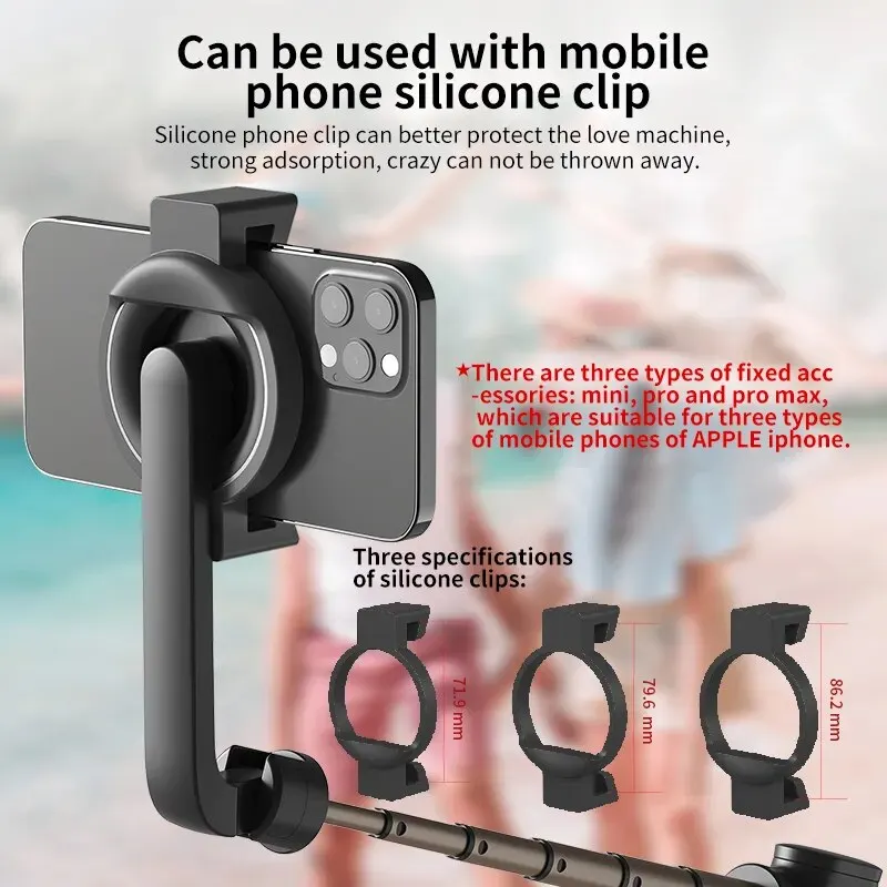 Portable Selfie Stick Tripod for Magsafe Iphone 14 13 12 Magnetic Handheld Stabilizer Rod with Remote Controller for Samsung