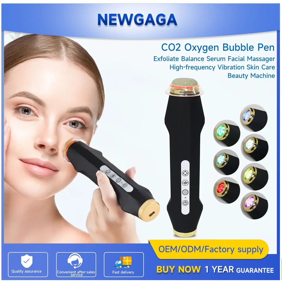 NEWGAGA Draagbare CO2 Zuurstof Bubble Pen Oplaadbare Gezichtsreinigingsmachine Serum Ingang Pen Anti-aging Huidverzorging Schoonheidsapparaat