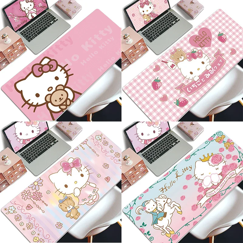 

New Cartoon Sanrio Hellokitty Mousepad Office Computer Desk Mat Table Keyboard Big Mouse Pad Laptop Cushion Non-slip Deskpad