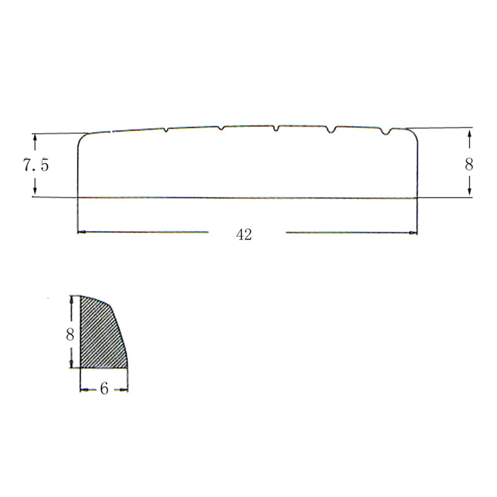 1Pcs 6 String Pre-slotted Brass Nut Bridge Nut 42mm for LP EPI Electric Guitar Replacement Parts Guitar Accessories