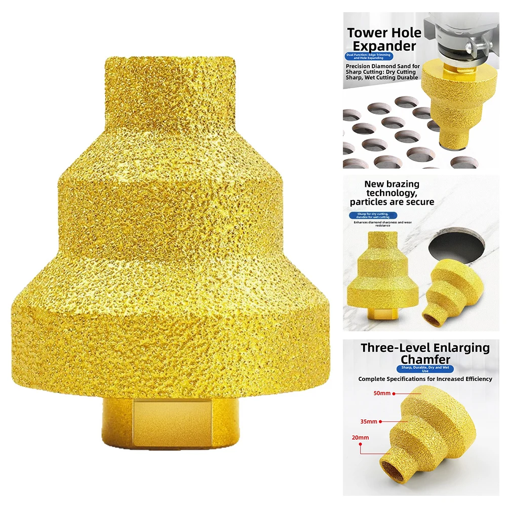 2 Piece 20-35-50mm Stepped Drill Bit Set Alloy Hole Opener For Glass Granite For Tile Concrete Drilling And Enlarging Tool