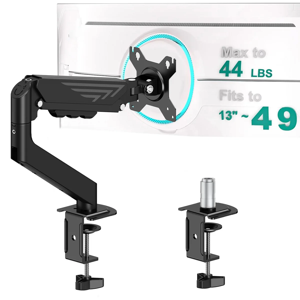 Suporte de Mesa Reforçado para Monitor LCD de 13 a 49 Polegadas, Suporta 1 Tela Padrão ou Ultrawide de até 32 Polegadas, Sem Necessidade de Ferramentas
