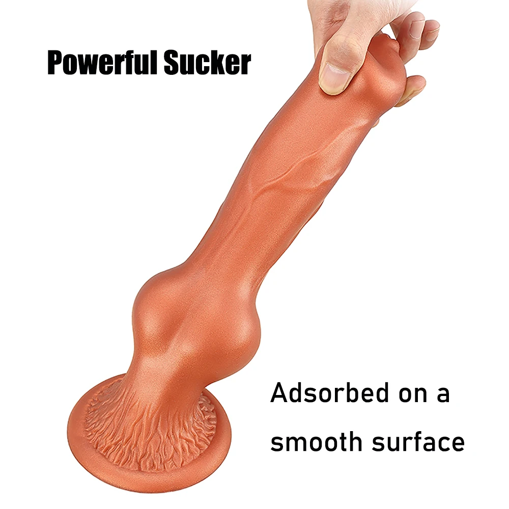 Oversized Liquid Silicone Dog Dildos Anal Plug Soft Penis Anal Dilator Stimulate Vagina Anus Animal Phallus Butt Plug Sex Toys