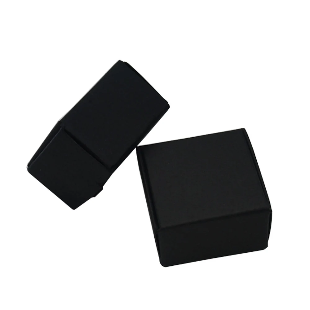 4x4x2.5cm 50pcs/lot Small Black Kraft Paper Package Box DIY Gift Craft Paper Packaging Box Handmade Soap Paperboard Boxes
