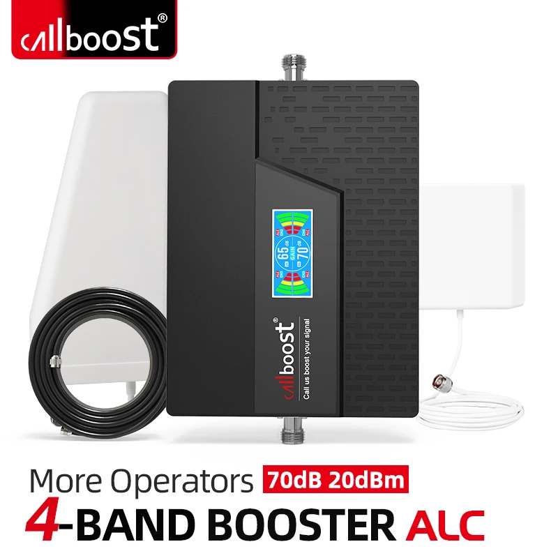 Callboost-Antenne amplificateur de signal réseau à quatre bandes, répéteur de réseau mobile, 900, 1800, 2100, 2600, 700, 800