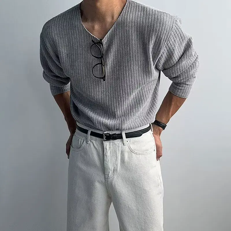 سترة طويلة محبوكة فضفاضة تناسب رقيقة مستديرة Ne لون نقي عادية Sle ألياف البوليستر موسم الشتاء الشباب الرجال Faion