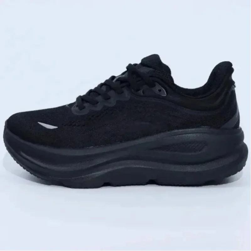 Herren- und Damen-Laufschuhe aus schwarzem Strick, atmungsaktive Mesh-Sneaker mit dicker Polsterung und Plateau, stoßdämpfende, rutschfeste, leichte, athletische Jogging- und Walking-Trainer, Unisex