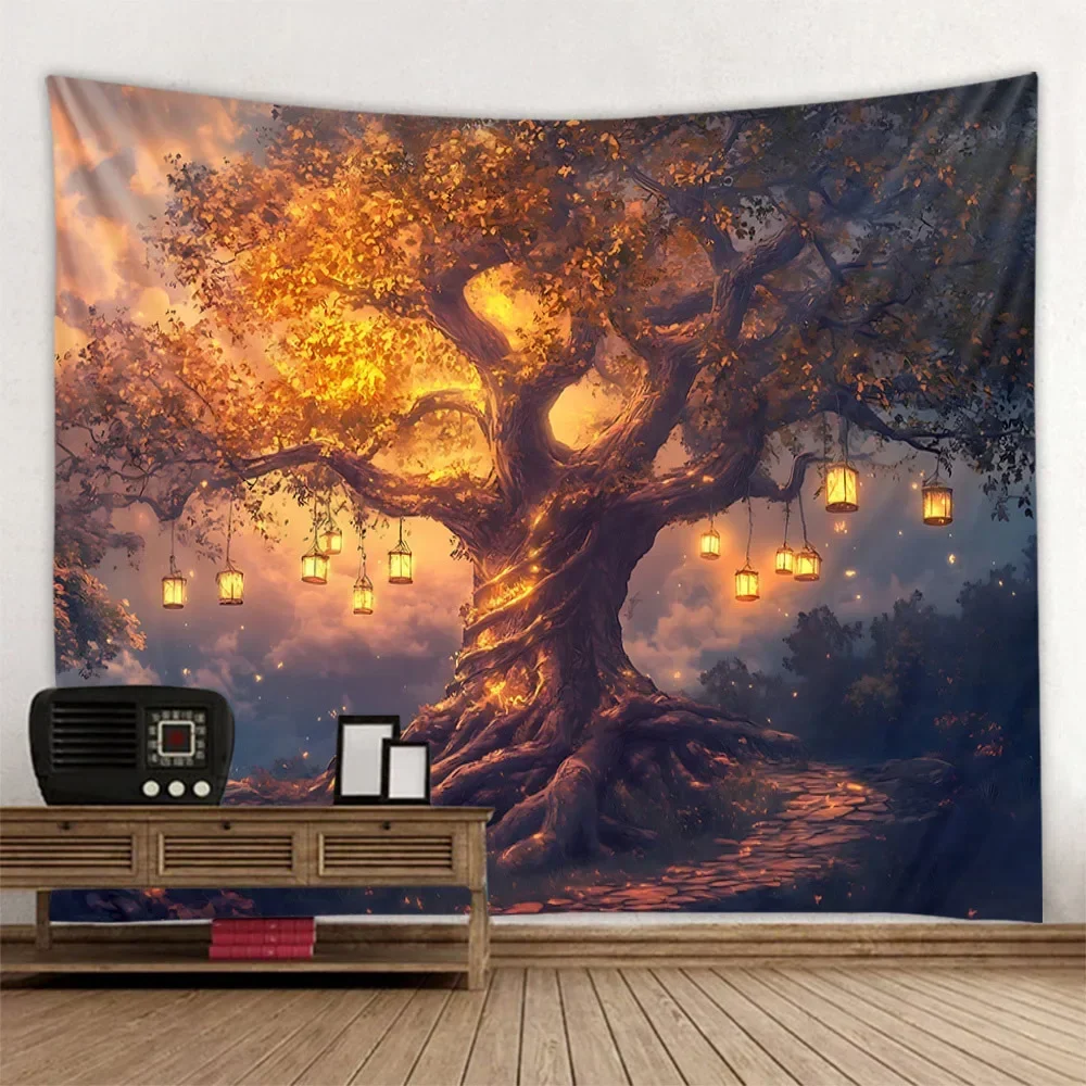 Mysterious Tree Tapestry Wall Decoration Blanket Room Background Poster Bohemian Home Art Decoration Hanging on the Wall