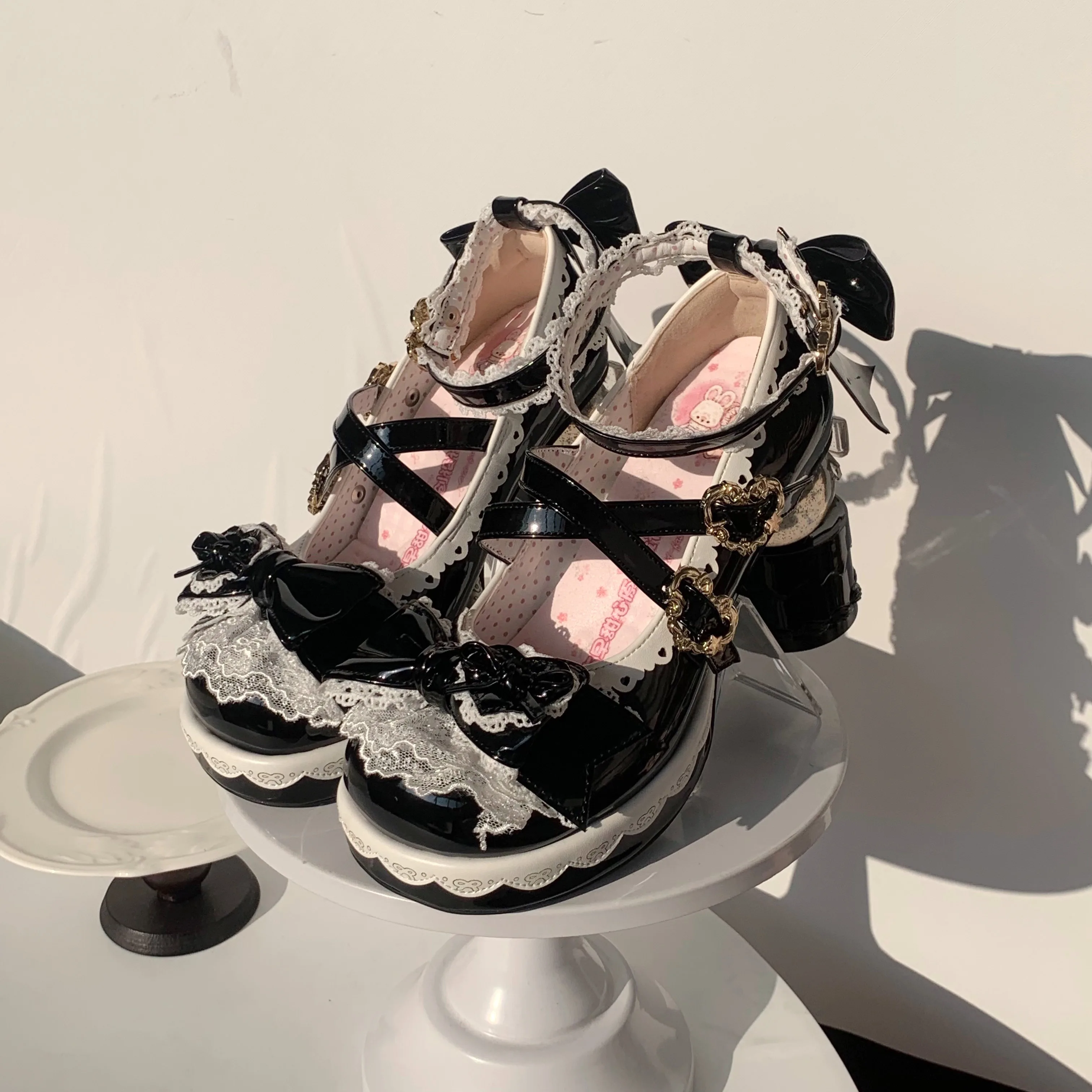 Crystal Cake Sweetheart Original Round Head Doll Feeling Gorgeous Lolita Shoes Japanese Sweet Girl Tea Party Single Shoes