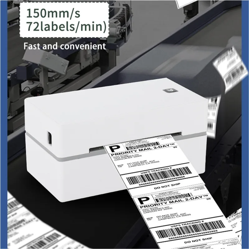 Impressora térmica sem tinta de 4 polegadas, logística expressa, etiqueta de envio, usb, bluetooth, sem fio, 203dpi, impressora de alta velocidade